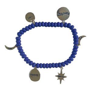 Rachel Roy purple semi precious gold tone charm bracelet with two Spare bracelet